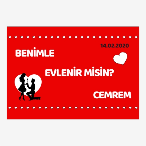 Benimle Evlenir misin pankartı no:3